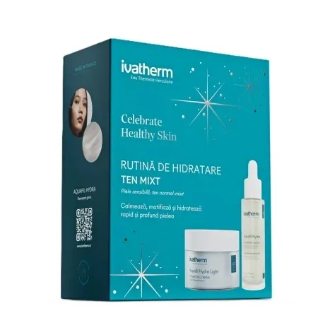 Pachet Aquafil Hydra: Ser 30ml + Crema Hydra Light 50ml - Ivatherm — preț și oferte
