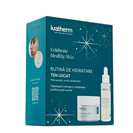 Pachet Aquafil Hydra: Ser 30ml + Crema Rich 50ml - Ivatherm — preț și oferte