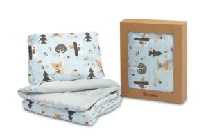 Set de lenjerie de pat din bumbac albastru Sensillo