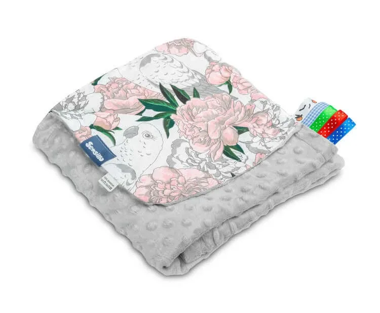 Pătură Minky - Gri pe flori 75X100 — preț și oferte