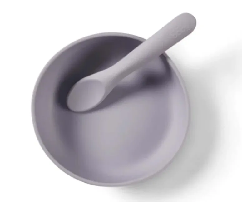 Set cupă și lingură de vid din silicon Violet Vital Baby — preț și oferte