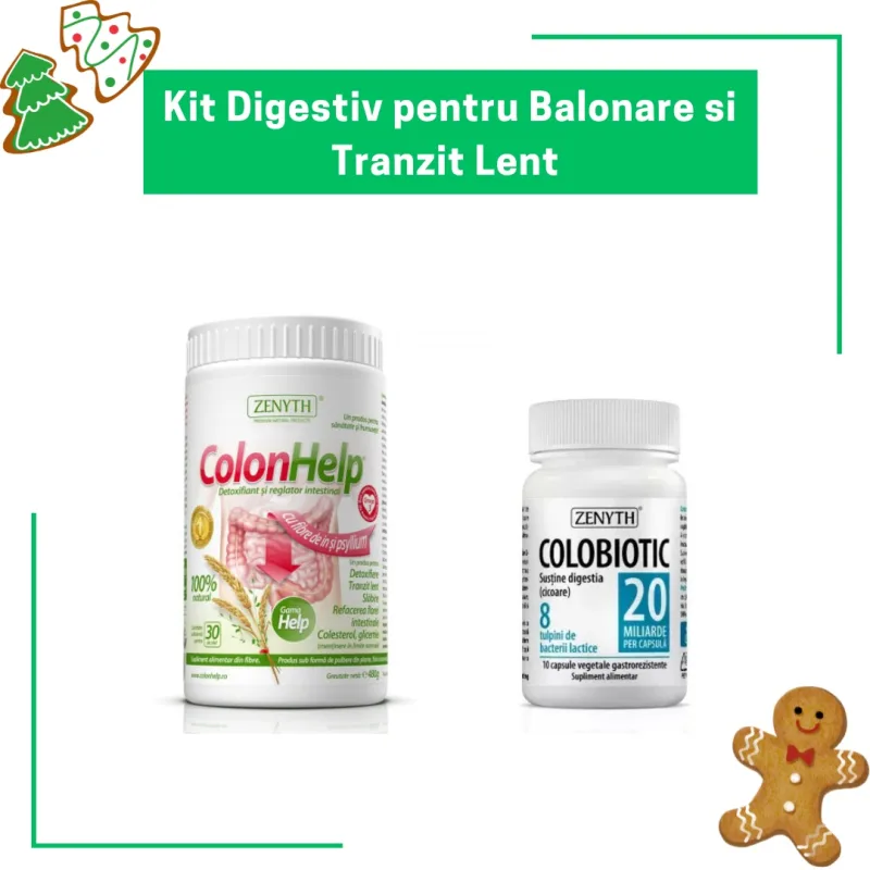Kit Digestiv pentru Balonare si Tranzit Lent – ColonHelp si Colobiotic Kituri recomandate de farmacisti — preț și oferte