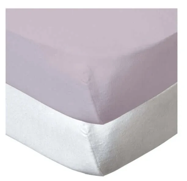 2 cearșafuri 60X120cm 100% bumbac alb/violet Babycalin — preț și oferte