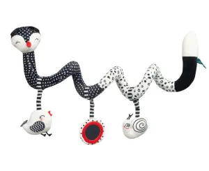 Jucărie spirală pentru cărucior și pat Black-White Fox Sensillo