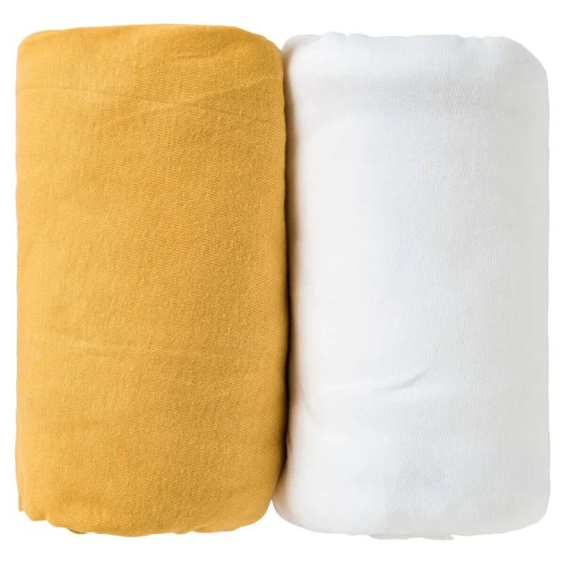 Cearșafuri 2 Cearșafuri 60X120Cm 100% bumbac Alb/Crepe Babycalin — preț și oferte