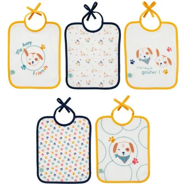 Set de 5 bavete 20X25cm - Toutou Babycalin — preț și oferte
