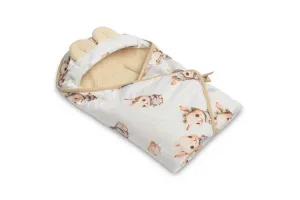 Scutece din muselină 90X90Cm Beige Bunny pentru scaun auto 0-13Kg