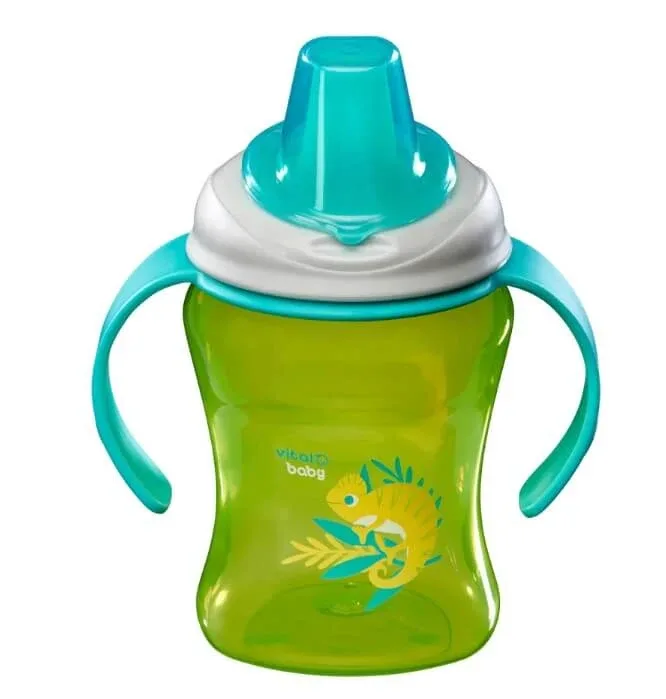 Pahar ușor de sorbit cu mânere detașabile 260 ml. Verde Vital Baby — preț și oferte