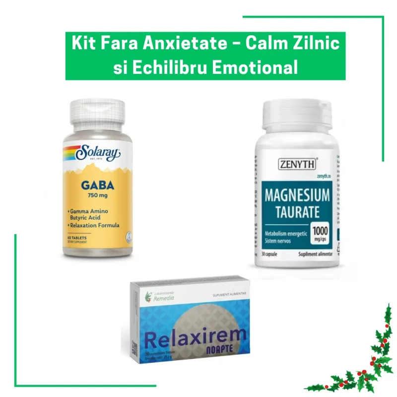 Kit Fara Anxietate – Calm Zilnic si Echilibru Emotional Kituri recomandate de farmacisti — preț și oferte