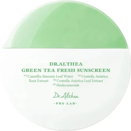 Crema de fata cu protectie solara SPF 50+ PA++++ Green Tea Fresh, 45 ml, Dr. Althea — preț și oferte
