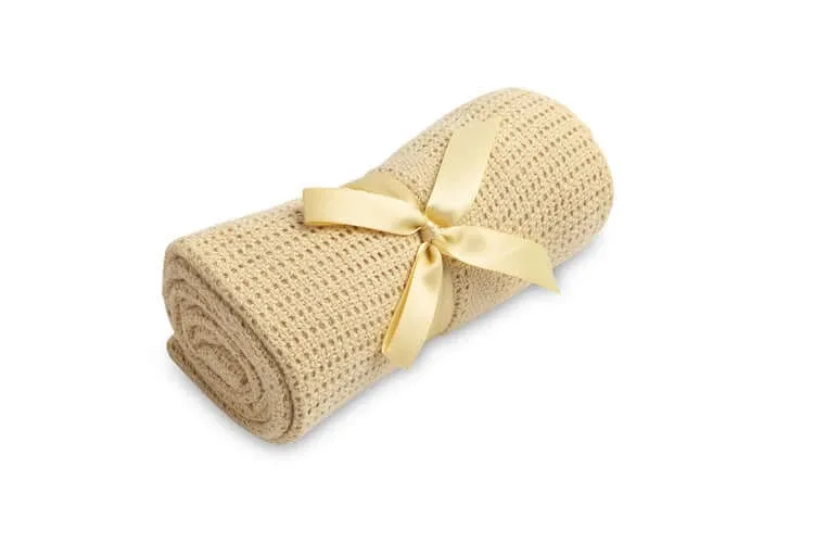 Pătură 100% bumbac Moli Beige Sensillo — preț și oferte