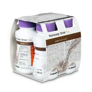 NUTRICOMP DRINK PLUS aromă de ciocolată, 4x200ml