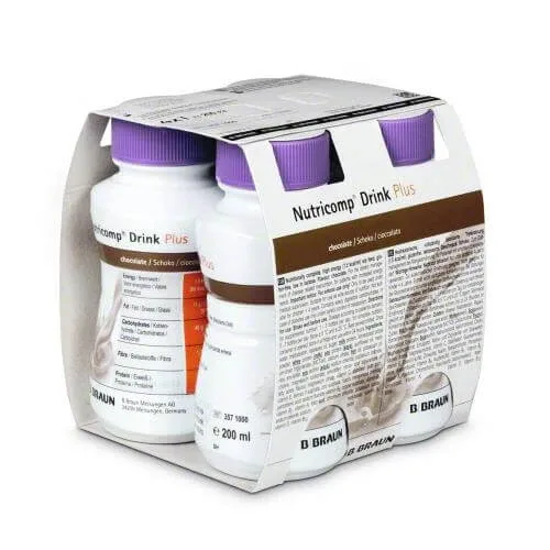 NUTRICOMP DRINK PLUS aromă de ciocolată, 4x200ml — preț și oferte