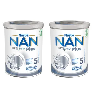 Set Nestle NAN Optipro Plus 5, produs pe bază de lapte pentru copii peste 2,5 ani, 2 x 800 g