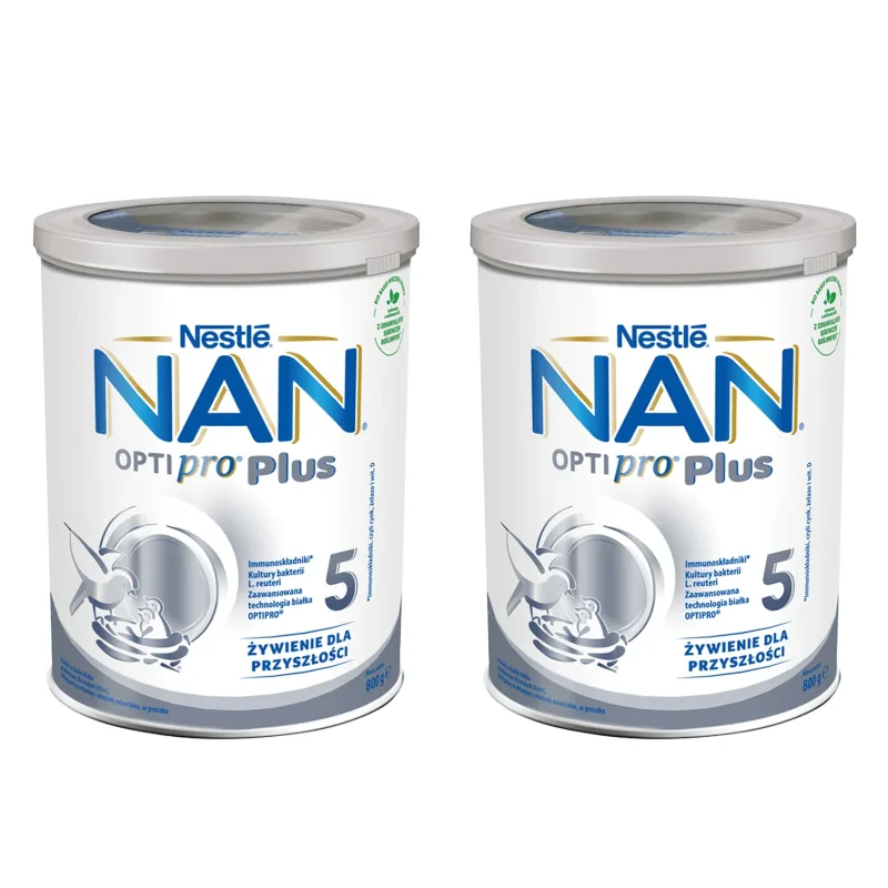 Set Nestle NAN Optipro Plus 5, produs pe bază de lapte pentru copii peste 2,5 ani, 2 x 800 g — preț și oferte