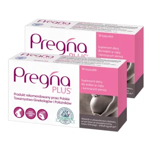 Pregna Plus set, pentru femeile însărcinate și care alăptează, 2 x 30 capsule