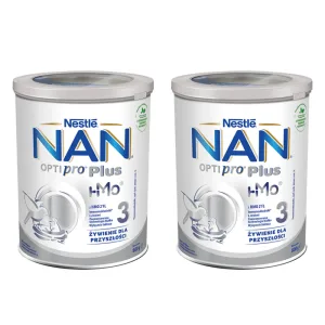 Set Nestle NAN Optipro Plus 3 HMO, lapte modificat pentru copii peste 1 an, 2 x 800 g