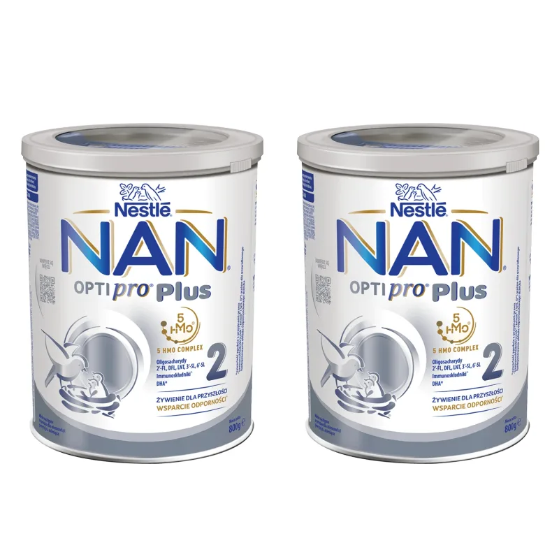 Set Nestle NAN Optipro Plus 2 HMO, lapte de continuare pentru sugari peste 6 luni, 2 x 800 g — preț și oferte