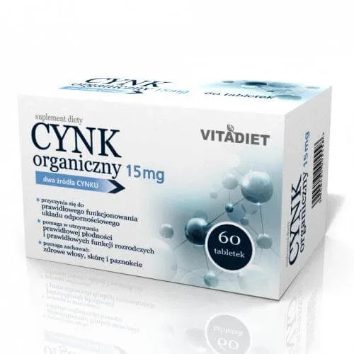 VITADIET Zinc organic 15 mg, 60 comprimate — preț și oferte