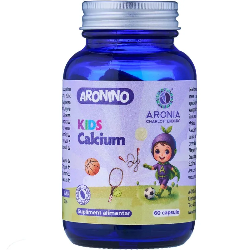 Aronino Kids Calcium — 60 capsule masticabile care susțin creșterea și dezvoltarea armonioasă a copiilor Aronia Charlottenburg — preț și oferte