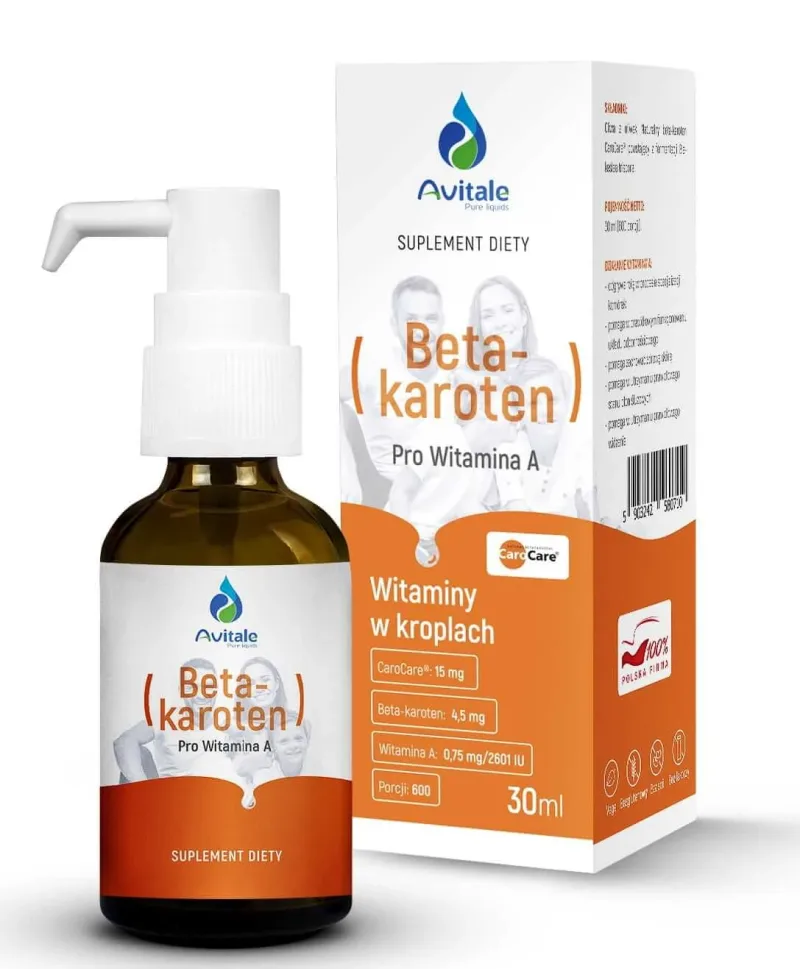 CaroCare Betacaroten natural 4,5 mg (Provitamina A) 30 ml Avitale — preț și oferte