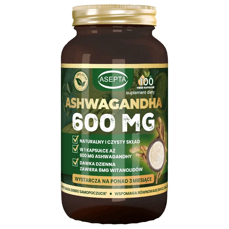 Ashwagandha, 100 capsule ASEPTA — preț și oferte