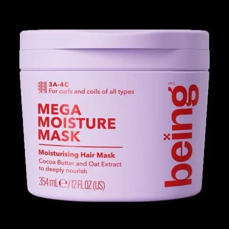 Masca hidratare pentru bucle si par foarte cret, Mega Moisture, 354 ml, Being — preț și oferte