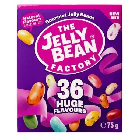 Jeleuri cu 36 arome, 75 g, The Jelly Bean Factory — preț și oferte