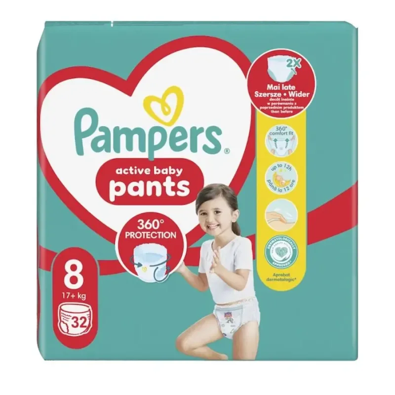 Scutece pants Stop&Protect, Nr. 8, +19 kg, 32 bucăți, Pampers — preț și oferte