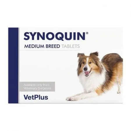 Supliment nutritiv pentru sustinerea articulatiilor la caini de medie Synoquin EFA Medium Breed, 30 tablete, VetPlus — preț și oferte