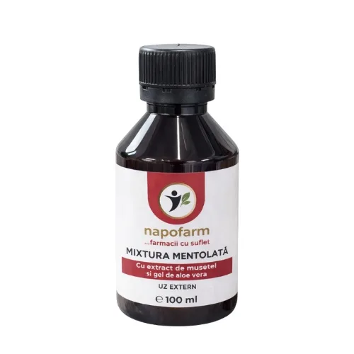 Mixtura mentolata cu mentol, musetel si aloe vera, 100 ml, Napofarm Kituri recomandate de farmacisti — preț și oferte