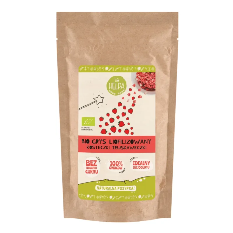 Helpa Bio griș liofilizat, cuburi de căpșuni, 20 g — preț și oferte