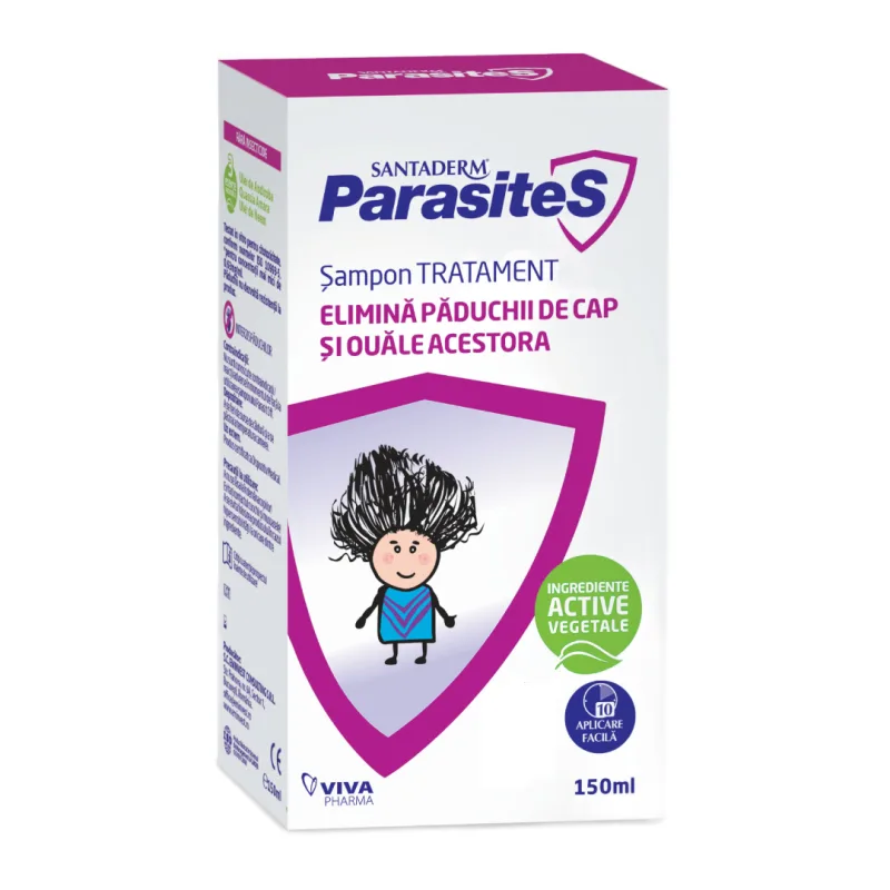 Sampon tratament impotriva paduchilor Parasites Santaderm, 50ml, Viva Pharma — preț și oferte