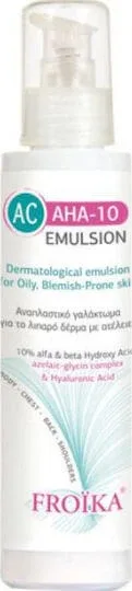 Froika AC AHA-10 Emulsie Reconstrucție și Reglare 24h pentru Față de Zi cu SPF15 Împotriva Imperfecțiunilor și Acneei cu Acid Hialuronic 125ml