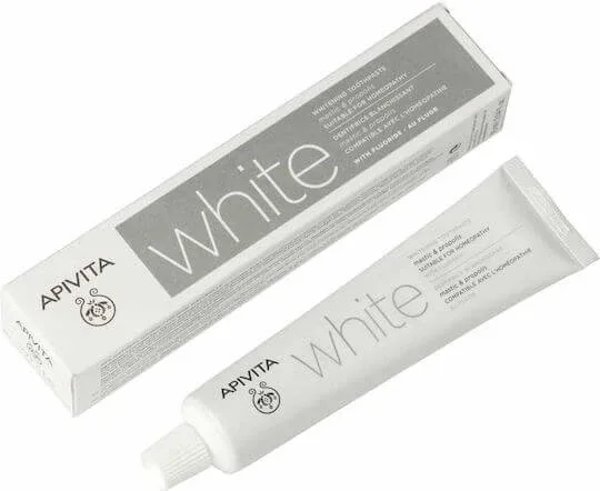 Apivita White Mastic & Propolis Pastă de dinți pentru Albire , Placă bacteriană și Carii dentare 75ml — preț și oferte
