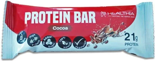 Healthia Protein Bar Baton cu 21gr Proteină & Aromă Cocoa flavor 60gr — preț și oferte