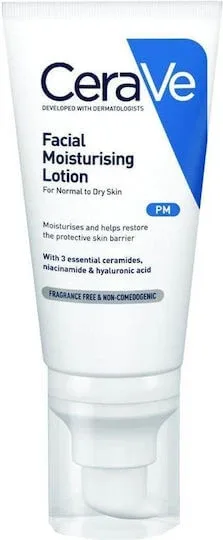 CeraVe PM Light Loțiune Hidratantă de Față de Noapte 24h cu Acid Hialuronic și Niacinamidă 52ml