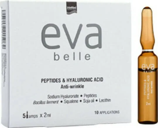 InterMed Eva Belle Peptide și Acid Hialuronic Serum Hidratant și Anti-îmbătrânire pentru Față cu Peptide și Acid Hialuronic pentru Detoxifiere și Tonifiere 5x2ml — preț și oferte