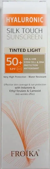 Froika Hyaluronic SilkTouch Cremă Solară Rezistentă la Apă Pentru Față SPF50 cu Pigment 40ml