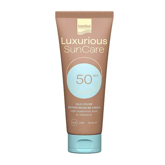 InterMed Luxurious Sun Care Cremă Solară Rezistentă la Apă pentru Față SPF50 cu Nuanță Bronze Beige 75ml — preț și oferte