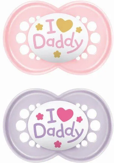 Mam Ι Love Mummy Suzete Silicon Ι Love Daddy - Roz Lila pentru 16+ luni 2buc — preț și oferte