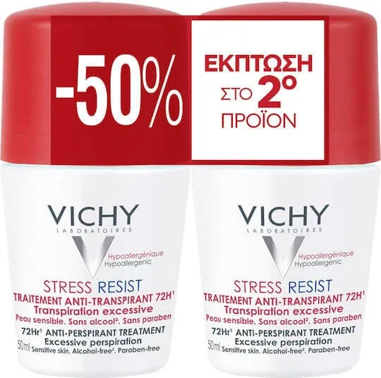 Vichy Stress Resist Deodorant 72h Roll-On DUO 2x50ml — preț și oferte