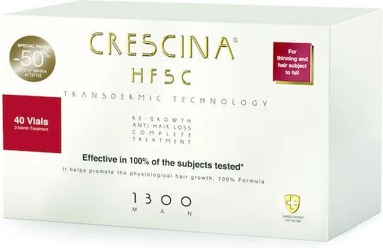 Labo Crescina Transdermic HFSC 1300 Ampule pentru păr pentru căderea părului pentru bărbați 40x3.5ml — preț și oferte
