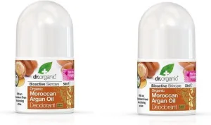 Dr.Organic Moroccan Argan Oil Deodorant sub formă de Roll-On 2x50ml