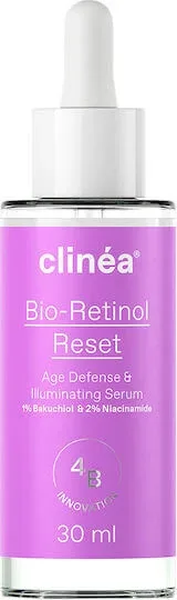 Clinea Bio-Retinol Reset Serum Hidratant și Anti-îmbătrânire pentru Față cu Bakuchiol și Niacinamidă pentru Strălucire 30ml