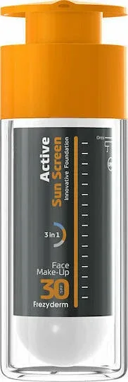 Frezyderm Active Sun Screen Innovative Foundation Cremă Solară de Față Rezistentă la Apă SPF30 30ml — preț și oferte