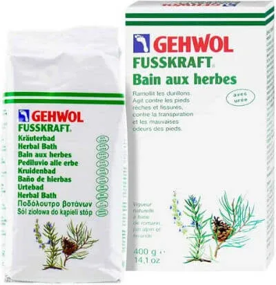 Gehwol Fusskraft Herbal Bath Săruri de Curățare pentru Bătături, Calozități și Călcâie Crăpate cu Uree 400gr — preț și oferte