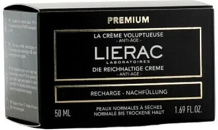 Lierac Premium La Creme Voluptueuse Refill Cremă Antirid de Față cu Acid Hialuronic 50ml — preț și oferte