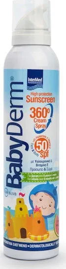 InterMed Babyderm Waterproof Bebeluș Crema de Soare Spray SPF50 200ml — preț și oferte