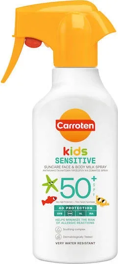 Carroten Sensicare Waterproof Copii Crema de Soare Emulsie SPF50 270ml 80603 — preț și oferte